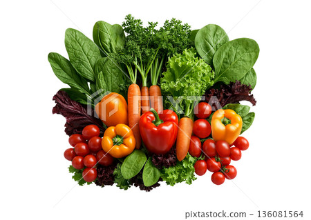 Green and yellow vegetables  136081564