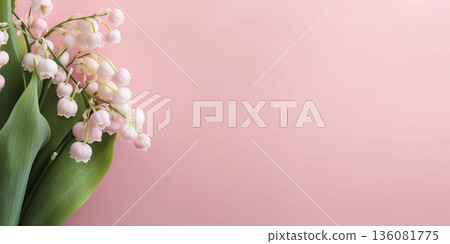 Lily of the valley flower blurred background 136081775