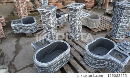 Eclectic collection of garden fixtures for professional landscapers 136082253