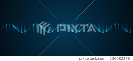 Futuristic science and technology background, DNA spiral strands, connected neural web Futuristic science and technology background, DNA spiral strands, connected neural web 136082276