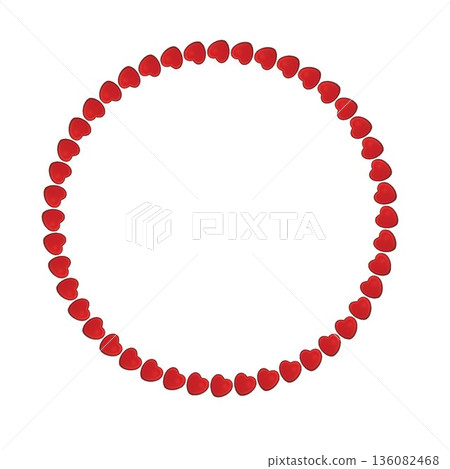 Heart-shaped chocolate wreath illustration 136082468
