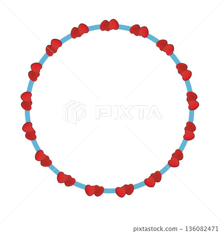 Heart-shaped chocolate wreath illustration Heart-shaped chocolate wreath illustration 136082471