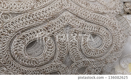 An Intricate Lace Design featuring Beautiful and Elegant Patterns along with Rich Textures 136082625