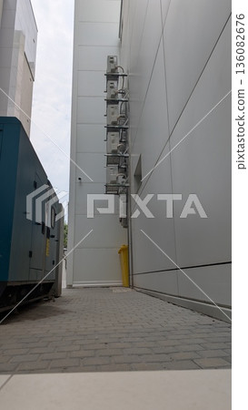 Telecommunications Infrastructure at the Side of the Building in Urban Landscapes and Areas Telecommunications Infrastructure at the Side of the Building in Urban Landscapes and Areas 136082676