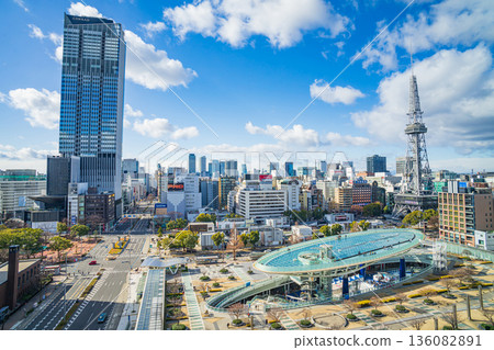 名古屋榮街景，地標名古屋榮工程即將完工（愛知縣名古屋市） 136082891