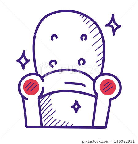 Clean armchair doodle icon vector isolated 136082931