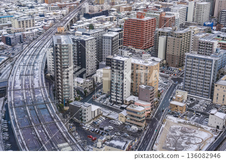 仙台AER展望台,白雪皚皚的城市景觀與鐵路風光 仙台AER展望台,白雪皚皚的城市景觀與鐵路風光 136082946
