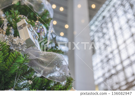 Sendai AER Christmas tree decorated with gifts, sparkling winter 136082947