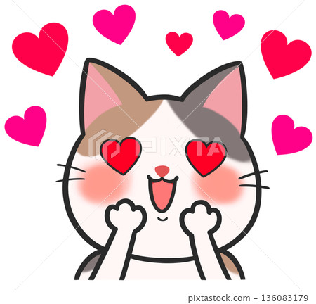 可愛的貓咪愛心 136083179