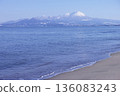 Mount Hoki Fuji in winter seen from the seaside of Sakaiminato City Mount Daisen 136083243