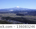 Mount Daisen, Hoki Fuji in winter as seen from Hahazukayama in Nanbu Town, Tottori Prefecture 136083246