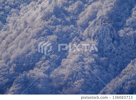 冬日雪山美景,籠罩在柔和的淡光之中。 冬日雪山美景,籠罩在柔和的淡光之中。 136083713