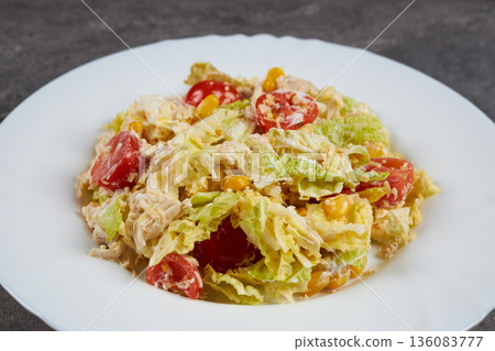 Ready salad in a bowl Ready salad in a bowl 136083777