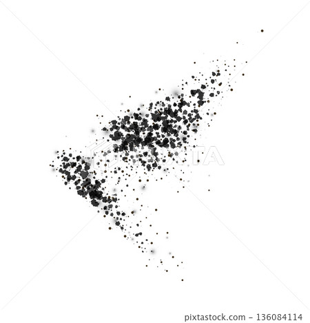 Dust powder splash effect overlay texture, vector realistic charcoal particles splash, black dot grainy ground splatter Dust powder splash effect overlay texture, vector realistic charcoal particles splash, black dot grainy ground splatter 136084114