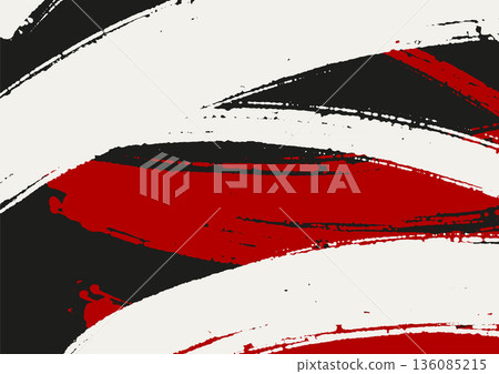 Abstract Black White and Red Ink Brush Strokes Abstract Black White and Red Ink Brush Strokes 136085215