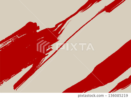 Japanese Red Ink Brush Stroke Vector Banner Japanese Red Ink Brush Stroke Vector Banner 136085219