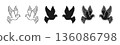 Dove Illustration Set Flying Birds Simple Hand Drawn Silhouette Styles Peace Symbol and Love 136086798