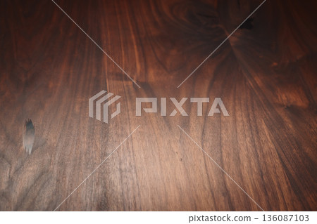empty black walnut table closeup 136087103