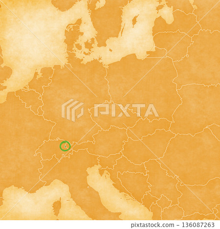 Ocher map of Central Europe - Liechtenstein Ocher map of Central Europe - Liechtenstein 136087263