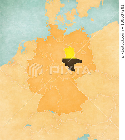 Map of Germany - Saxony-Anhalt 136087281