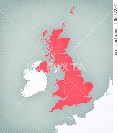 Map of United Kingdom - Borders of countries 136087287