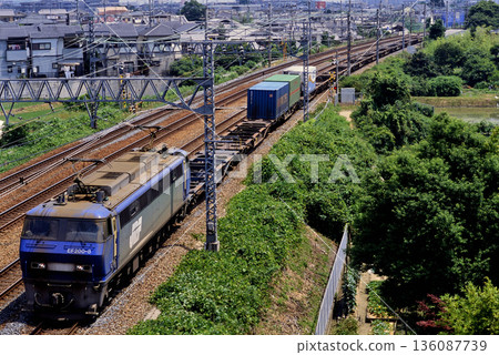 2007年,EF200-8型貨櫃貨運列車在東海道線上運行 2007年,EF200-8型貨櫃貨運列車在東海道線上運行 136087739