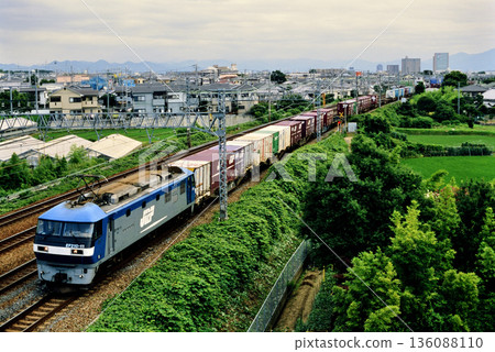 EF210-11 container freight train running on the Tokaido Line in 2007 136088110