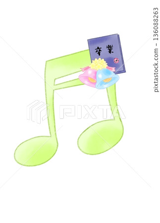 Musical notes with graduation album Musical notes with graduation album 136088263