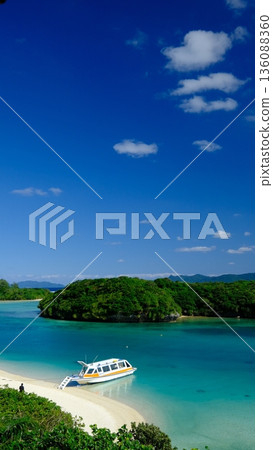 Kabira Bay as seen from Kabira Observation Park on Ishigaki Island 136088360