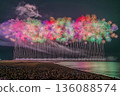 Gion Kashiwazaki Festival: Seaside Fireworks Display: 100 100-meter fireworks simultaneously 136088574