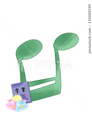 Musical notes with graduation album 136088594