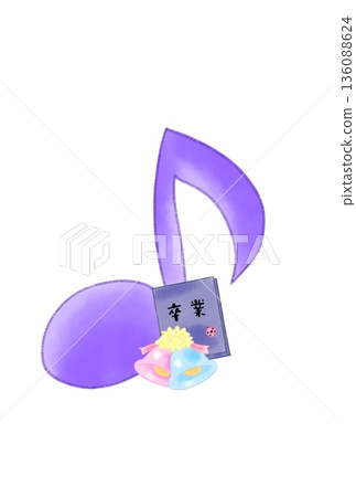Musical notes with graduation album Musical notes with graduation album 136088624
