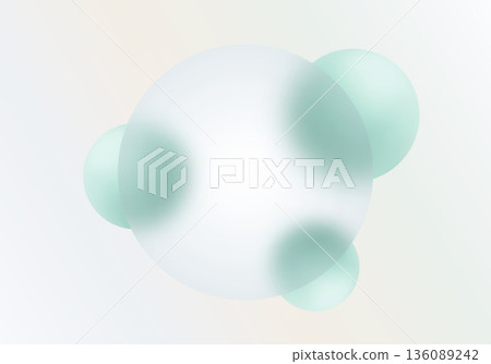 Minimal abstract glassmorphism background with translucent circular shapes 136089242