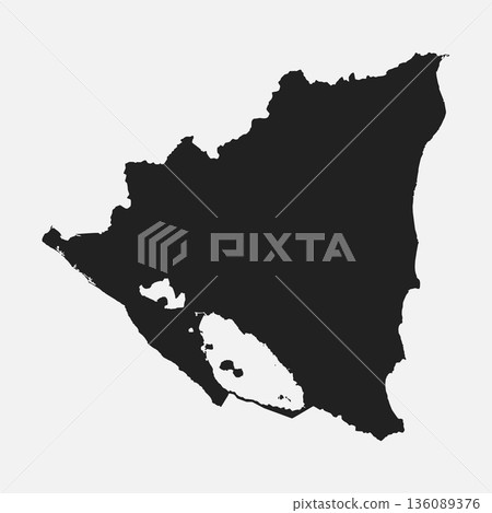 Map Nicaragua, template American outline country Map Nicaragua, template American outline country 136089376