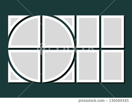 Template collage of eight frames, images, photo Template collage of eight frames, images, photo 136089385