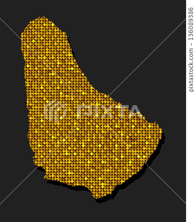 Map of Barbados from gold sequin, glitter, sparkle Map of Barbados from gold sequin, glitter, sparkle 136089386