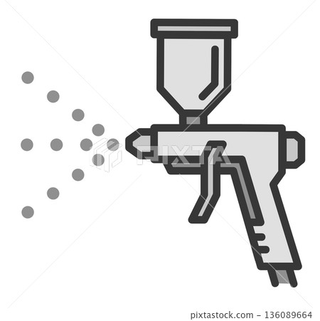 Illustration of an air sprayer spraying paint with DIY paint Illustration of an air sprayer spraying paint with DIY paint 136089664