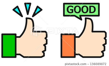 用手指表示喜歡或推薦的手勢示意圖 用手指表示喜歡或推薦的手勢示意圖 136089872