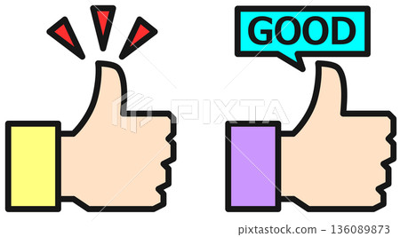 用手指表示喜歡或推薦的手勢示意圖 136089873