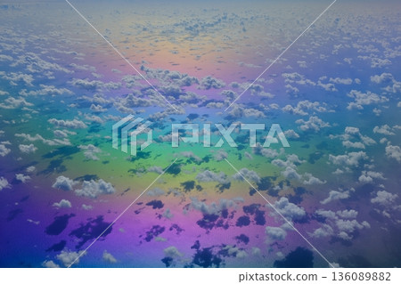 Morning rainbow-colored sea off Ishigaki Island 136089882