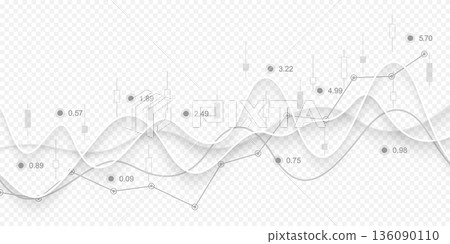 Stock market or Forex trading graph in graphic concept for financial investment or economic trends business idea design. Worldwide finance background. Vector illustration 136090110