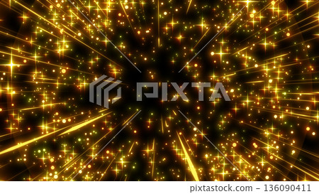 A gold impact effect background with sparkling effects popping and scattering 136090411