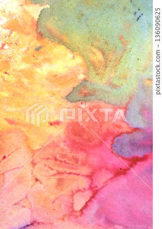Vibrant splash of colour watercolor paints background 136090625