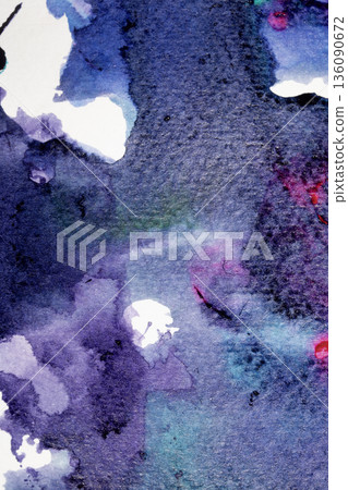 Vibrant colour ink splash rainbow paint background 136090672