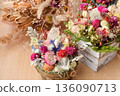 Arrangement of dry flowers 136090713