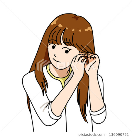 Woman wearing earrings 136090731