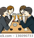 飲酒聚會上祝酒的插圖 136090733