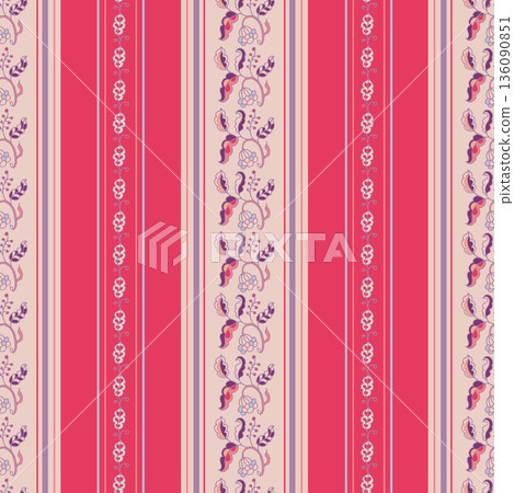 Vintage Folk Stripe Border Pattern Print Vintage Folk Stripe Border Pattern Print 136090851