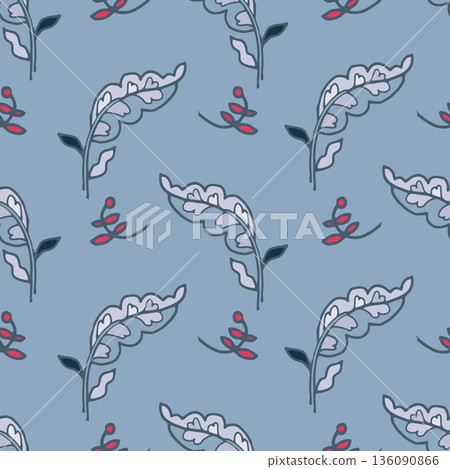 Folk Leaf Motif Minimal Pattern Folk Leaf Motif Minimal Pattern 136090866