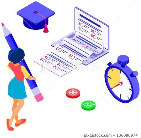 Online distance education exam test Online distance education exam test 136090974